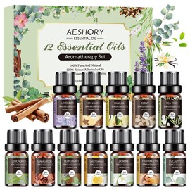 Essential Oils Set - 12 Pcs Aromatherapy Essential Oil Kit for Diffuser, Humidifier, Aromatherapy, Massage, Soap, Candle Making (5mL) Healthcare Wellness