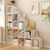 OSCHF Ladder Cube Storage Bookcase - Wooden L-Shaped 5-Tier Corner