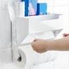Paper Towel Holder with Shelf Plastic Wall Mounted Paper Towel