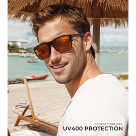 Perfectmiaoxuan Polarised Sunglasses Men/Women Vintage Elegant Glasses Frame Classic HD Pilot Lenses Outdoor Sports Golf Driving Fishing Travel Glasses Fashion Sunglasses, 【L2】Red