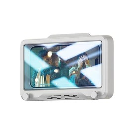 wuajia 360° Adjustable Waterproof Shower Phone Holder, Anti-Fog Bathroom Phone Mount, ABS Material, Universal Fit for All Smartphones - Perfect for Shower, Bathroom, and Kitchen Use (White)