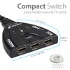 Fosmon Interruptor con cable espiralado Fosmon HD1831 de 3 puertos