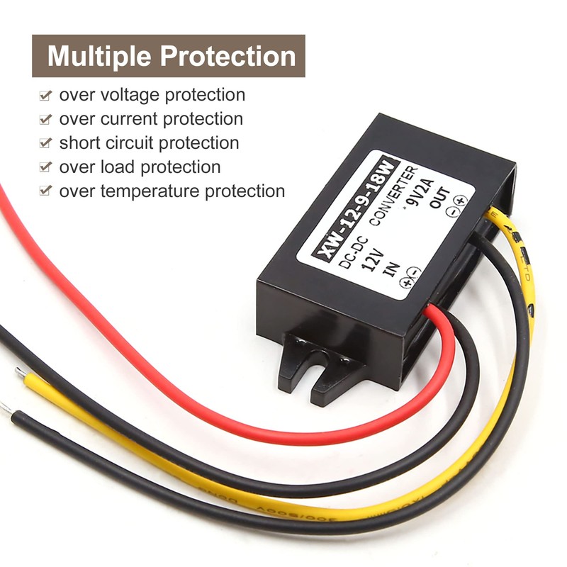 sourcing map 12V Step Down to 9V DC 2A 18W