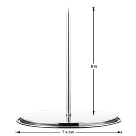 Brazilian BBQ Vertical Skewer, Shawarma Stand for Oven - Removable Spikes Ideal for Grill and Smoke, Sturdy Stainless Shawarma Chicken Roaster Rack, Two-Piece Set(One Base & One 8-Inch Spike)