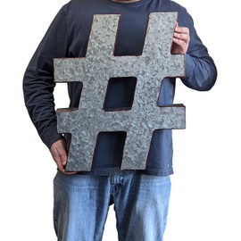 SciencePurchase 20" Metal Letter K Wall Decor, Silver with Rusted Edges, Galvanized Wall Mountable Decoration for Country, Mid-Century, or Farmhouse Themed Room or Event