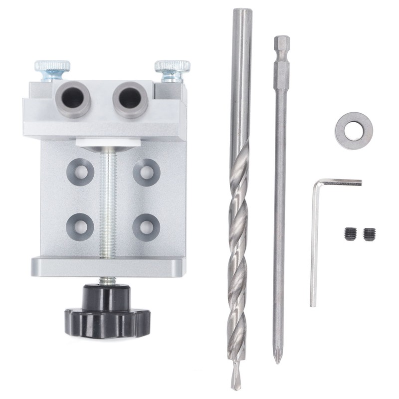 Oblique Hole Drilling Template Pocket Jig Dowel Clamps Device Set