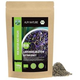 Alpi Nature Organic Dried Lavender 100g 3.5 oz, Whole Dried Lavender Flowers, Loose Tea