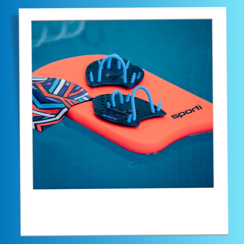 Sporti Power Swim Paddles - Swimming Training Hand Paddles -