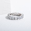 Gobaalele Cushion Cut Cubic Zirconia Eternity Ring, 5.1cttw 5A CZ