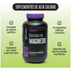 Glicinato de Magnesio con Vitaminas  240 Cpsulas  Apoya Msculos, Nervios y Huesos  Contribuye a la Reduccin de Cansancio y Fatiga  Favorece el Sueo...