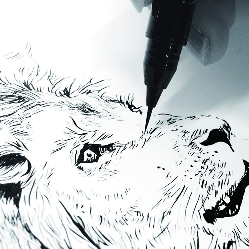 Kuretake ED101-605 Brush Pen, Love Liner, Ultra Fine Point, Sepia