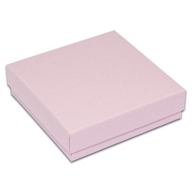 TheDisplayGuys 100-Pack #33 Cotton Filled Cardboard Paper Jewelry Box Gift Case - Pink (3 1/2" x 3 1/2" x 1")