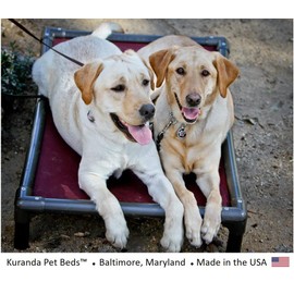 Kuranda Chewproof Dog Bed - Walnut PVC - 30" x 20" - Heavy Duty Vinyl - Royal