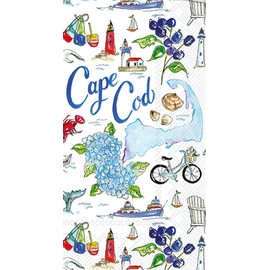 IHR Ideal Home Range Dinner Napkins Rosanne Beck State Collection Disposable 3-Ply Paper Hand Towels, 8.5" x 4.5", Cape Cod, 16-Count