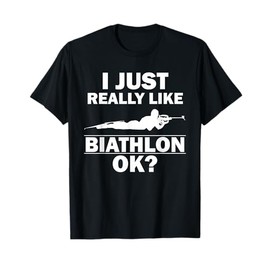 Biathlon Funny Prone Position Biathlete Shooting Skiing Gag T-Shirt