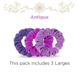 TELETIES - Large Terry Cloth Scrunchie - Spring Break Collection - Soft & Gentle on Hair - Prevents Breakage & Damage - Absorbent & Drying - Ideal for Thick Hair - All Hair Textures - Antigua