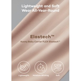 Konny New and Improved Baby Carrier Flex SoftBreeze(Includes Head Support) - Adjustable, Easy to Wear and Wrap Baby Sling, Perfect for Newborn Babies Essentials up to 44 lbs (XS-XL) - Beige