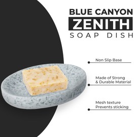 Blue Canyon Zenith Soap Dish for Bathroom, Polyresin Soap Dish Travel, Soap Holder, Soap Tray, Soap Holder Dish, Soap Bar Plate, Soap Dish for Kitchen Sink, Decorative Soap Dish, Soap Bar Container
