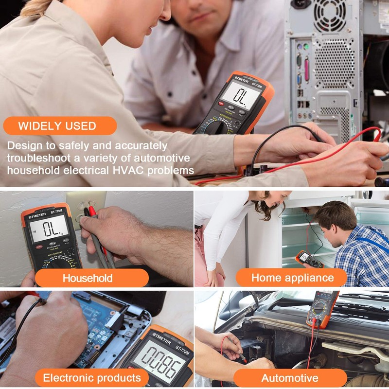 Digital Multimeter TRMS 6000 Count, BTMETER BT-770M Auto/Manual Ranging DMM