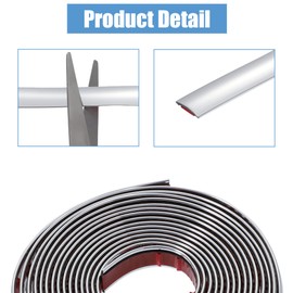 X AUTOHAUX 12ft Car Door Window Bumper Side Body Trim Strip 9/16" Silver Tone
