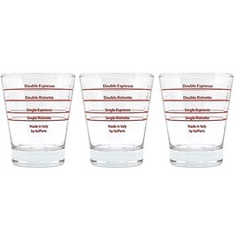 VIA CREMA Espresso Shot Glass (3 Pieces) Coffee Shot Glass Cups Espresso Measuring Shot Glass Coffee Shot