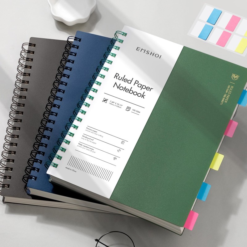 EMSHOI B5 Notebook, College Pad B5 Lined, Notepad 300 Pages