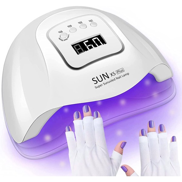 LED UV Nail Lamp, 120W Nail Dryer, Professional Gel Nail Polish Curing Light with 4 Timer Setting, Automatic Sensor and LCD Display, Portable UV Nail Dryer Suitable for Fingernails & Toenails