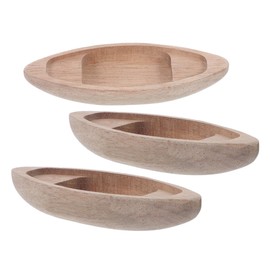 Yardenfun 3pcs Miniature Wooden Canoe Models Unique Kayak Ornament for Nautical Home Decor Elegant Tabletop Decoration for Micro Landscapes and Dollhouses