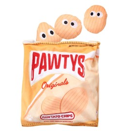 Pawty Dog Toys - PAWTATO Chips - Interactive Plush Snuffle Dog Toy with Crinkle Paper - Hide and Seek Snuffle Puzzle Dog Toy - Dog Enrichichment - Mental Stimulation - Stress Relief