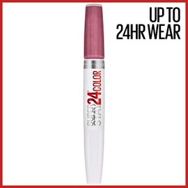 Maybelline Super Stay 24, 2-Step Liquid Lipstick Makeup, Long Lasting Highly Pigmented Color with Moisturizing Balm, Perpetual Plum, Purple, 1 Count