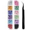 Nail Gems, Flat Back Crystal Rhinestones with Pick Up Tweezer