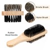 Double Sided Beard Brush, Lmitation Bristle Firm and Soft Sides
