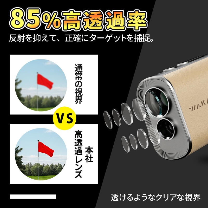 Golf Distance Meter, Golf Laser Rangefinder, Small Size, 3-Point Distance