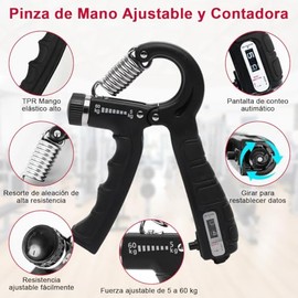 Ejercitador de Mano 6 en 1, Fortalecedor de Agarre, Hand Grip Ejercicio | Fortalece dedos palma antebrazo, con resistencia ajustable para gimnasio reh