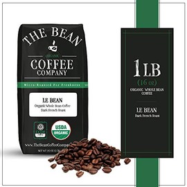 The Bean Coffee Company Organic Le Bean, Dark French Roast, Whole Bean, 16-Ounce Bag