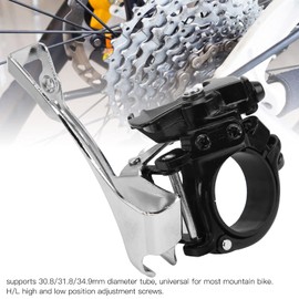 Bike Front Derailleur, 3 Speed Matching 7 / 8 / 9 Speed Aluminium Alloy Front Derailleur for Mountain Road Bike Bicycle