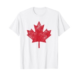 Canada Shirt Women Men Distressed Red Maple Leaf Canada Day T-Shirt