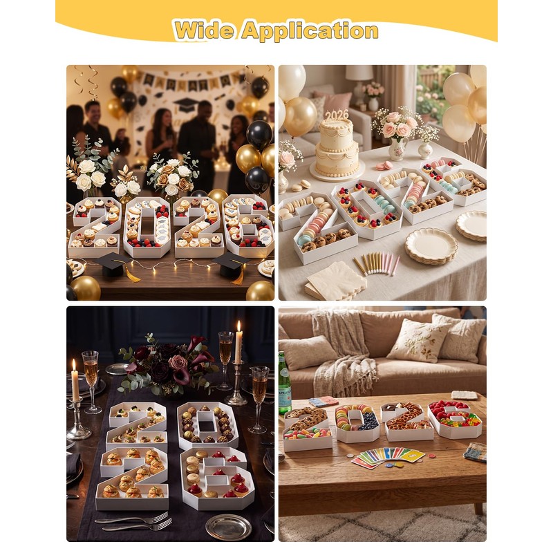 2026 Fillable Charcuterie Numbers Trays, 8.27“ Numbers Charcuterie Board Box