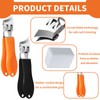 HEOUCH Pack of 2 Slanted Nail Clippers, Stainless Steel Nail