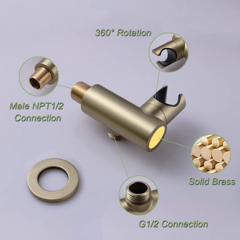 KATAIS Brushed Gold Shower Head 2 in 1 Function High