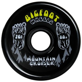 Bigfoot Longboard Wheels 80A Shr Mountain Cruisers, Black, 76mm