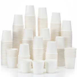 Sawysine 300 Count 3 oz Disposable Small Paper Cups Bathroom, Mouthwash, Espresso & Snack Cups for Party, Office, Coffee, Juice & Water(White)