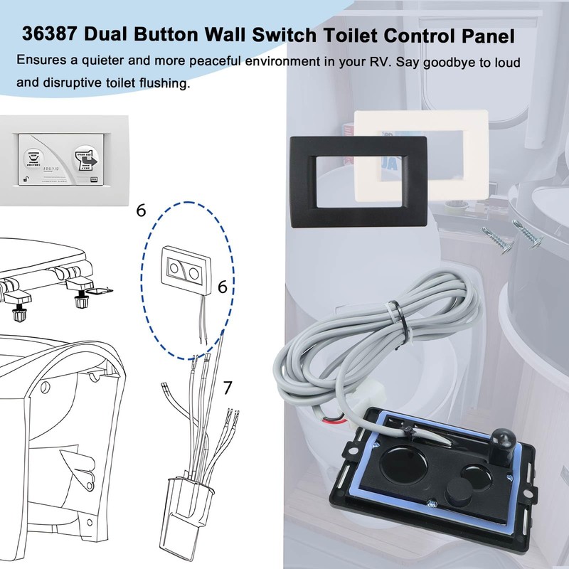 36387 Dual Button Wall Switch Toilet Control Panel Fit for