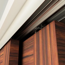 WEWORTH Heavy Duty Double Bypass Sliding Closet Door Track Kit Hardware, 60'/5FT Aluminium Alloy Pocket Door Track Rail Set, Silver