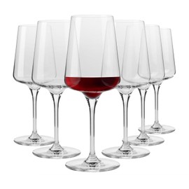 Krosno Red Wine Glasses, Set of 6, 16.91 oz, Infinity Collection, Ideal for Cabernet, Merlot, Classic Elegant Shape, Premium Glass, Lead-Free, Dishwasher Safe, Made in Europe