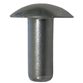 3/32 Diameter X 3/8" Length, Solid 1100F Aluminum Brazier Head Rivet, Plain Finish (Pack of 1/4 LB - Approximately 674 Pieces)