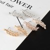 Leaf Feather Earrings Rhinestone Leaf Ear Crawler Earrings Elegant Leaf