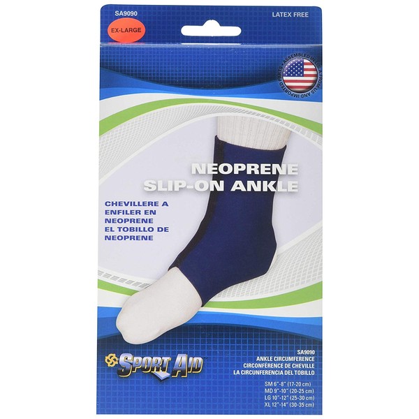 Sport Aid Neoprene Slip-On Ankle Support X-Large 1 Each (Pack of 2)