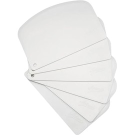 Ateco 1303 - Juego de raspadores de cuencos, plástico flexible apto para alimentos, color blanco, 6 piezas