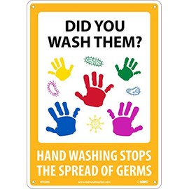 National Marker DID You WASH Them? Hand Washing Stops The Spread of Germs, 14 X 10 Rigid Plastic Sign, Novel CORONAVIRUSAwareness & Prevention, Multi-Color